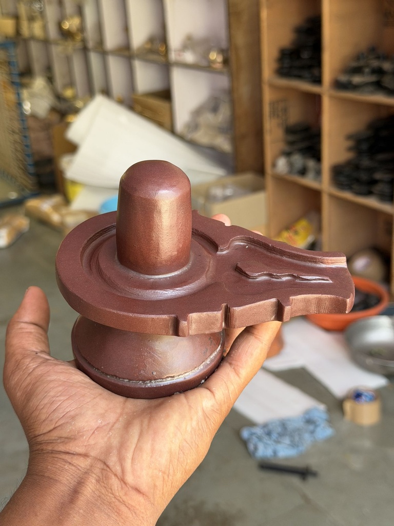 Bring Home 2.5 Inch Swayambhu Akhand Narmadeshwar Shivling with 5 Inch Ashok Sundari Design Jaladhari | Authentic Narmada Shiva Lingam