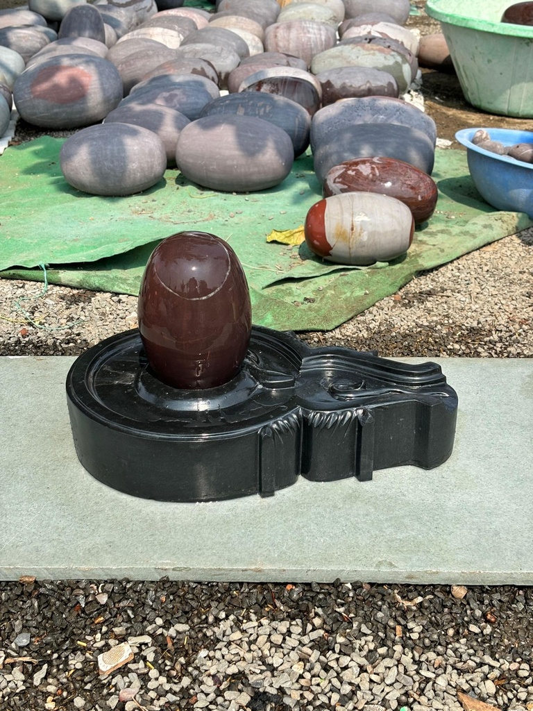 Narmadeshwar Shivling For temple || 12 Inch Narmadeshwar Shivling For temple with 24 inch jaladhari