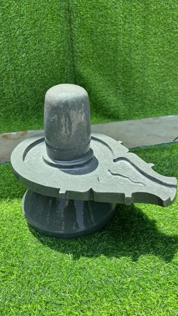 Akhand Neelkanth Narmadeshwar Shivling with Jaladhari  || 6 Inch - Original narmadeshwar for Home Mandir